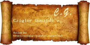 Czigler Gusztáv névjegykártya