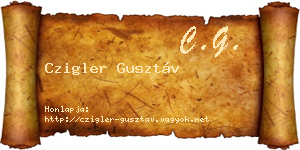 Czigler Gusztáv névjegykártya
